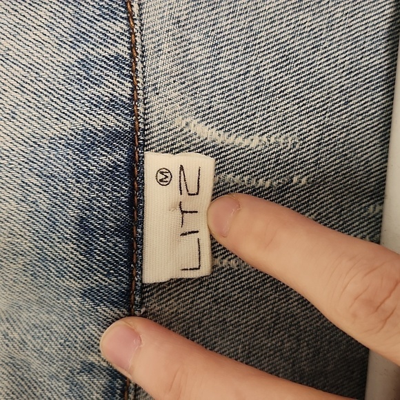 LIT2 Oversized Denim Jacket Sweater Sleeves Size Medium - Picture 6 of 11